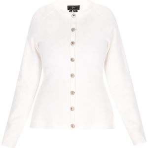 faina Gebreid vest  wit