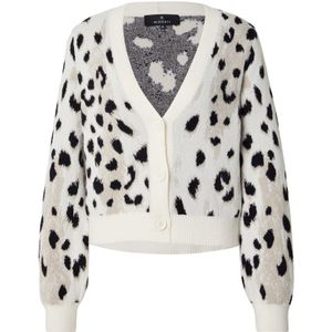 monari Gebreid vest  lichtbruin / zwart / wit