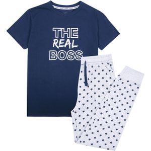 Threadboys Nachtkledij  navy / lichtgrijs / wit