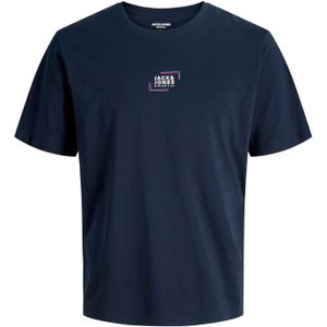 JACK & JONES Shirt 'JJECorp'  donkerblauw / oranje / wit