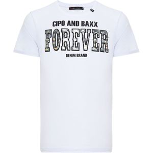 CIPO & BAXX Shirt  zwart / zilver / wit