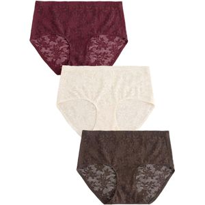 Next Slip  donkerbruin / bourgogne / wit