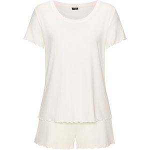 Ecru Pyjama - Ronde Hals - Korte Mouwen - Loose Fit