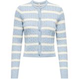 ONLY Gebreid vest 'ONLKATIA'  blauw / wit