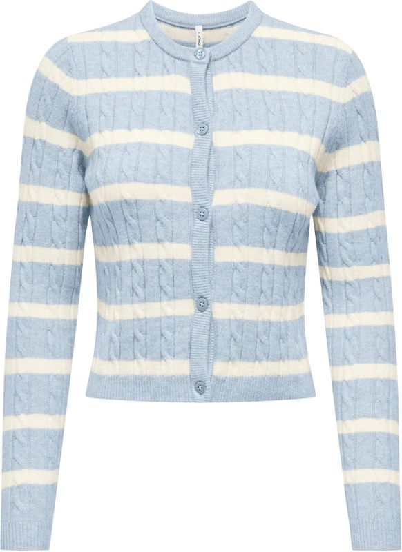 ONLY Gebreid vest 'ONLKATIA'  blauw / wit