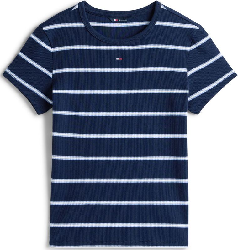 Tommy Jeans Shirt 'ESSENTIAL'  navy / lichtblauw / wit