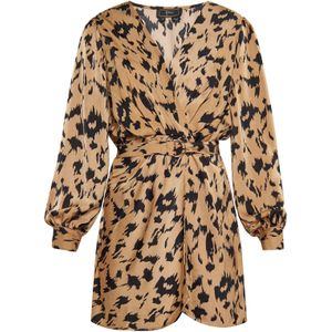 faina Jurk  camel / zwart