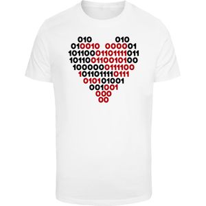 F4NT4STIC Shirt 'I love you 01001001 Binary Code Herz  Valentinstag'  rood / zwart / wit