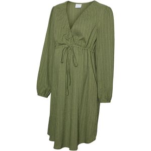 Mlmaddy - Zwangerschapsjurk - V-Hals - Lange Mouwen - Knielengte