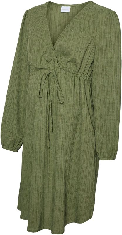 Mlmaddy - Zwangerschapsjurk - V-Hals - Lange Mouwen - Knielengte