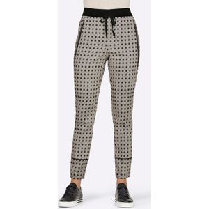 Stretchbroeken - Zwart Gedessineerd - Katoen - 7/8-lengte