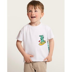SATURNDAY Shirt 'Krokodil auf SUP'  wit