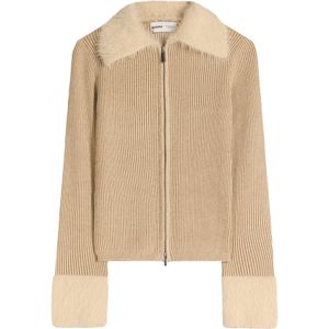 Bershka Gebreid vest  sand / donkerbeige