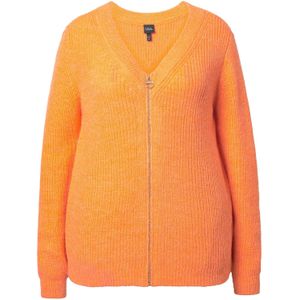 Ulla Popken Gebreid vest  lichtoranje
