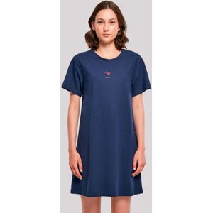 F4NT4STIC Jurk 'Pixel Heart Bestickt'  donkerblauw / oudroze / wit