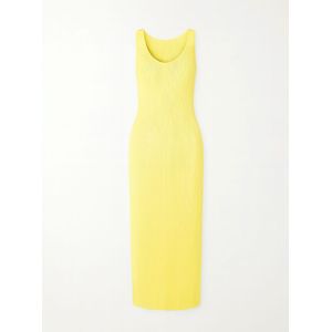 Nudyess Gebreide jurk 'Lanzarotte Maxi'  pasteelgeel