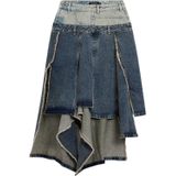 Strokenrok - Multicolor - Gewassen Denim - Lange Rok - Ontworpen in Barcelona