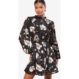 Lipsy Jurk  beige / donkerbeige / zwart