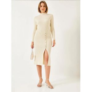 Bianco Lucci Gebreide jurk  crème