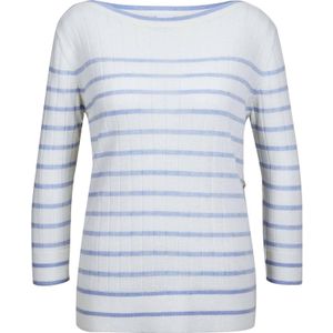MADELEINE Trui  lichtblauw / wit
