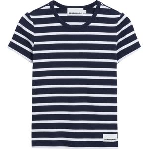 Shirt - KARDA - Gestreept - Jersey - Slanke Pasvorm - Kwartmouw