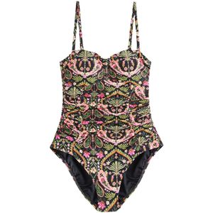 Next Badpak  mosterd / groen / pink / zwart