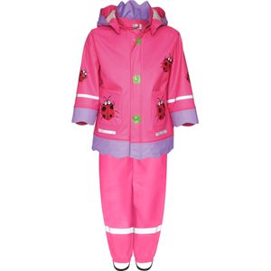 Playshoes - Gelukkige Beestje - Regenpak - Roze - Waterdicht - 80