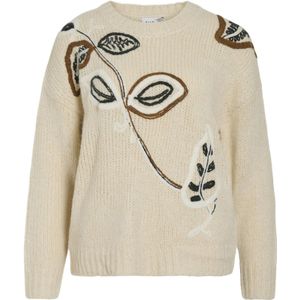 VILA Trui  beige / zwart / wit