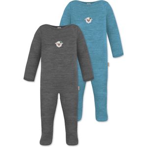 normani Rompertje/body 'Levin'  blauw / grijs / karmijnrood