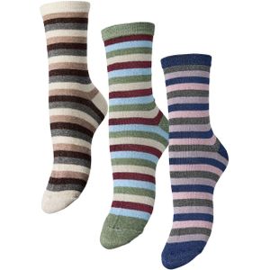 Pcsebby - Glitter Gestreept - Sokken - 3 Pack