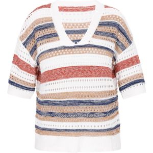 Gaya Trui 'Fashion Look'  navy / roestbruin / lichtbruin / wit