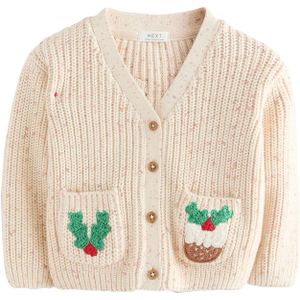 Next Gebreid vest 'Holly Jolly Christmas'  ecru / geel / grasgroen / knalrood