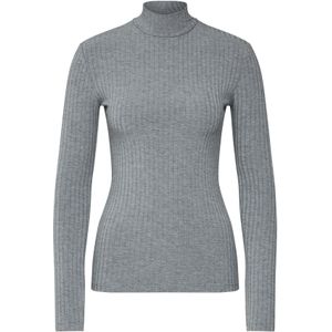 T-shirt - Mélange - Jersey - Opstaande Kraag - Lange Mouwen