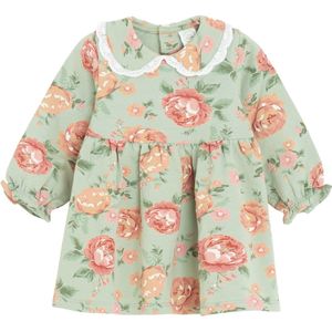 Cool Club Jurk  mintgroen / zalm roze / lichtoranje / wit