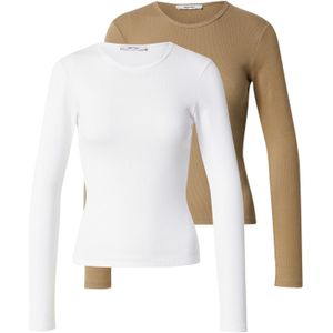 ABOUT YOU Shirt 'Insa'  kaki / wit