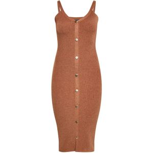 faina Gebreide jurk  bruin