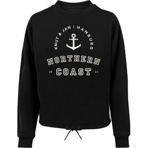 F4NT4STIC Sweatshirt 'Northern Coast Knut & Jan Hamburg'  zwart / wit