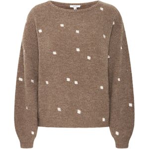 b.young Trui 'OTIKI'  bruin / wit