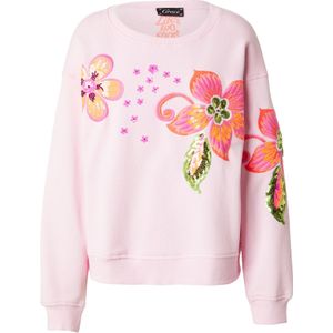 Grace Sweatshirt 'Flower'  kiwi / oranje / rosé / lichtroze