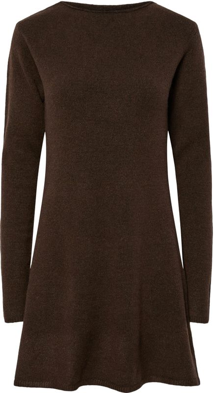 PIECES - PCJunna - Gebreide Jurk - Donkerbruin - Kort