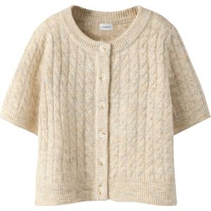 Korte Mouwen - Gebreid Vest - Ronde Hals - Knoopsluiting - Loose Fit