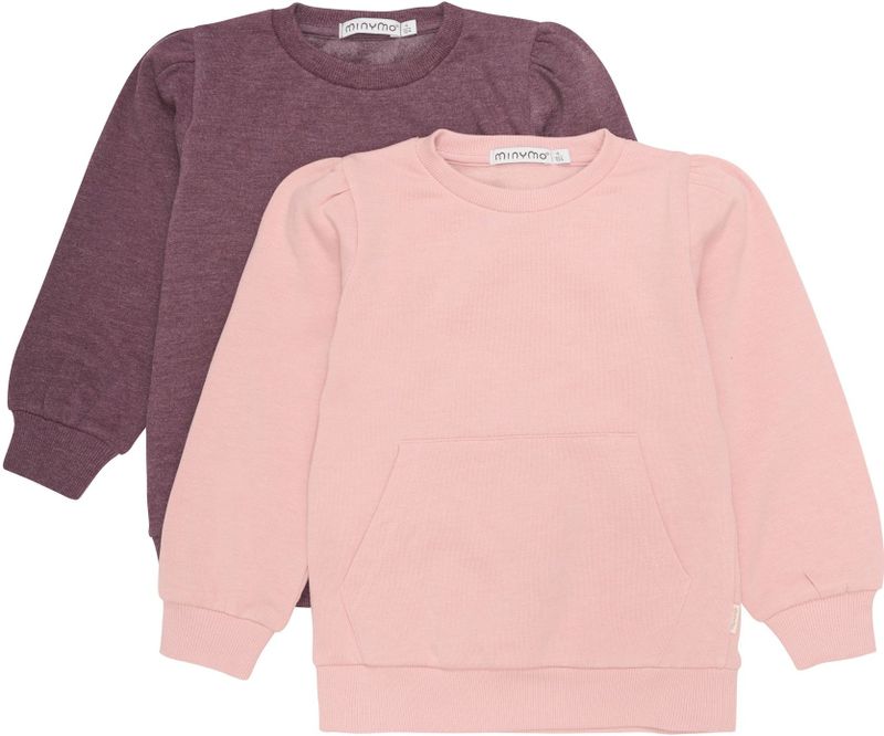 MINYMO - Trui - Lila/Rosa - 2 Pack - Lange Mouw - Normale Pasvorm