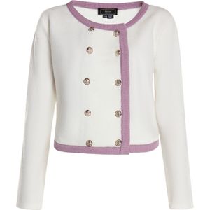 faina Gebreid vest  lichtlila / wit