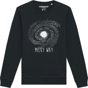 Watapparel Sweatshirt ' Milky way '  zwart / wit gemêleerd