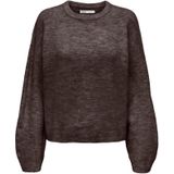 ONLY - ONLSIMONI - Gebreide Trui - Chocoladebruin - Lange Mouw