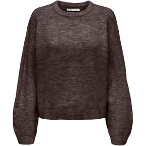 ONLY - ONLSIMONI - Gebreide Trui - Chocoladebruin - Lange Mouw