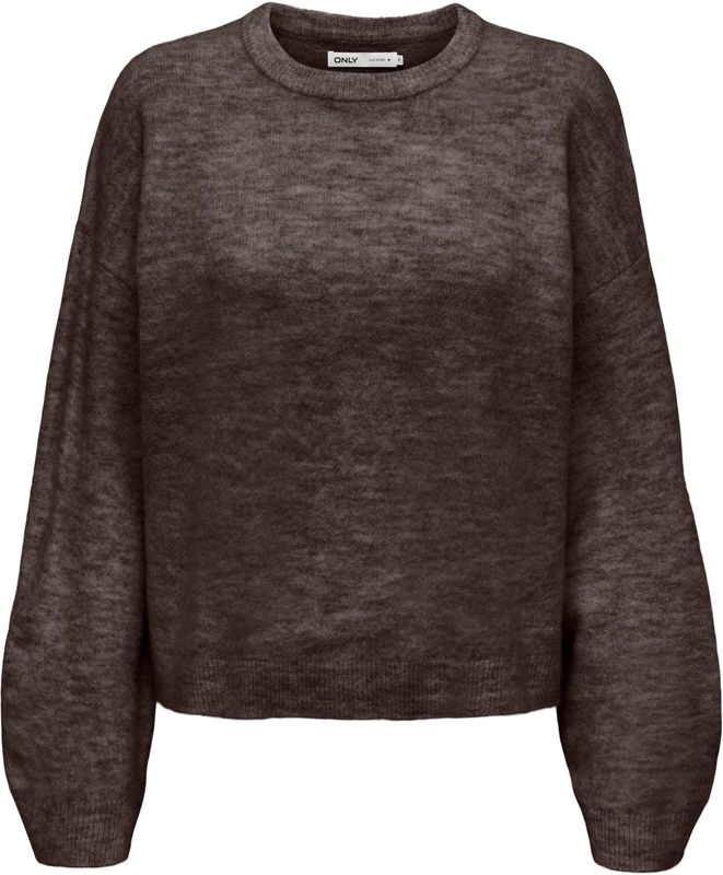 ONLY - ONLSIMONI - Gebreide Trui - Chocoladebruin - Lange Mouw