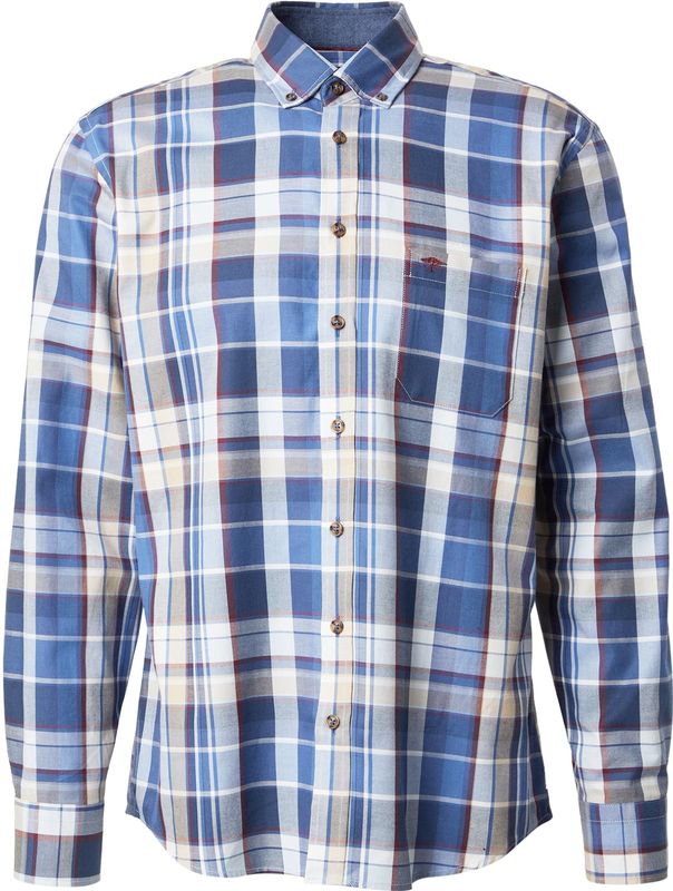 FYNCH-HATTON - Overhemd - Aqua - Geruit - Lange Mouw