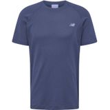 T-shirt - Mélange - Jersey - Geribbelde Kraag - Kwartmouw