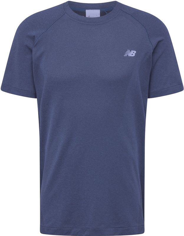 T-shirt - Mélange - Jersey - Geribbelde Kraag - Kwartmouw